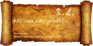 Kónya László névjegykártya